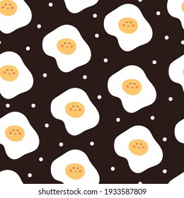 Seamless pattern with cartoon eggs. vector flat style. hand drawing. design for fabric, textile, print, wrapper