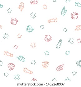 Seamless pattern with cartoon elements. Vector pattern. Baby design elements.  