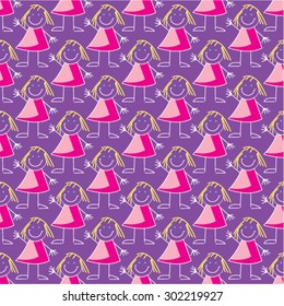 Seamless pattern with cartoon elements. Vector illustration.