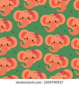 nahtloses Muster Cartoon Elefant. süße Tier Tapete für Stoffdruck, Geschenkpapier