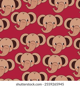 seamless pattern cartoon elephant. cute animal wallpaper for gift wrap paper