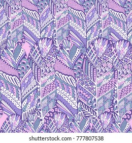 Seamless pattern with cartoon feathers.