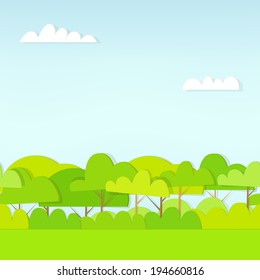 seamless pattern cartoon flat forest
