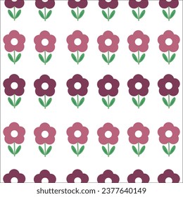 Seamless pattern cartoon flower and leaves. botanical wallpaper for textile, gift wrap paper