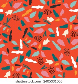 seamless pattern cartoon flower and leaves. botanical wallpaper for textile, gift wrap paper