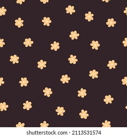 patrón impecable con flores de dibujos animados. vector colorido, dibujo a mano. diseño para tela, impresión, textil, envoltura