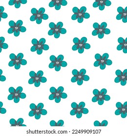 seamless pattern with cartoon flowers. colorful vector, hand drawing. design for fabric, print, textile, wrapper