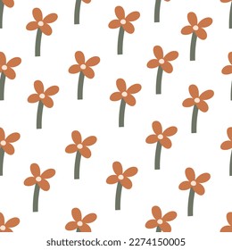 seamless pattern with cartoon flowers. colorful vector, hand drawing. design for fabric, print, textile, wrapper