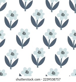 seamless pattern with cartoon flowers, decor elements. colorful vector, hand drawing. design for fabric, print, textile, wrapper