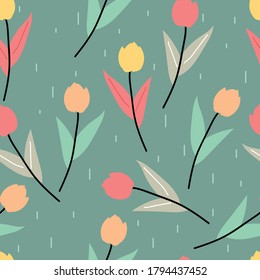 Flores de dibujos animados sin soldadura para imprimir tejidos, textiles, papel de envoltura de regalo