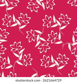 nahtloses Muster mit Cartoon-Blumen. Handzeichnung. Design für Stoff, Druck, Textil, Umschlag 