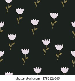 seamless pattern with cartoon flowers on a neutral background. colorful vector, hand drawing. design for fabric, print, textile, wrapper