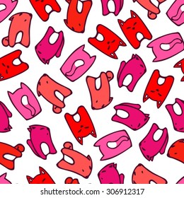 Seamless pattern with cartoon foxes