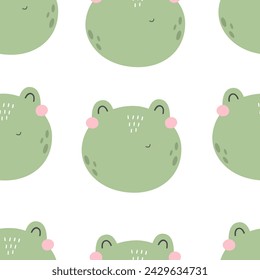 Seamless pattern with cartoon frog, decor element. colorful vector for kids. hand drawing, flat style. Baby design for fabric, print, textile, wrapper
