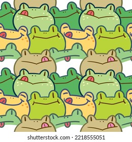 Seamless Pattern of Cartoon Frog Illustration Design