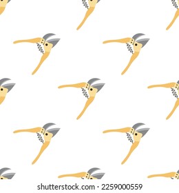 seamless pattern with cartoon gardening scissors on white background, gardening tool of secateurs, flat vector illustration for any design