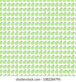 Seamless pattern with cartoon green apples. Good for surface design, textile, fabric, wrapping paper, pattern fills, backgrounds and wallpapers. Vector illustration. 