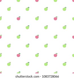 Seamless pattern with cartoon green and pink apples. Good for surface design, textile, fabric, wrapping paper, pattern fills, backgrounds and wallpapers. Vector illustration. 