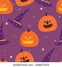 seamless pattern cartoon halloween. cute wallpaper for kids, textile, gift wrap paper