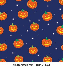 Seamless pattern with cartoon halloween. for fabric print, textile, gift wrapping paper. colorful vector for kids, flat style