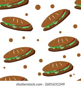 seamless pattern cartoon handrawn of hotdog
