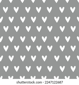 Seamless pattern with cartoon hearts. Colorful vector flat style. hand drawing. valentines day. Romantic design for print, wrapper, fabric.