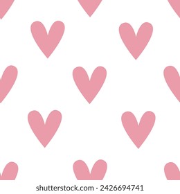 Seamless pattern with cartoon hearts. Colorful vector flat style. hand drawing. valentines day. Romantic design for print, wrapper, fabric.
