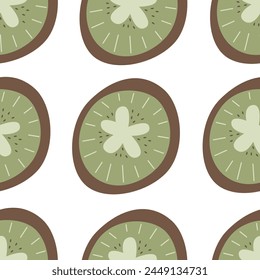 Seamless pattern with cartoon kiwi. Flat colorful ornament. hand drawing. design for fabric, textile, print, wrapper
