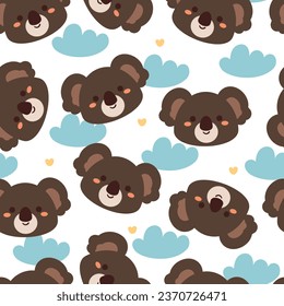 nahtlose Muster Cartoon koala mit blauen Wolken. süße Tapete-Illustration für Geschenkpapier