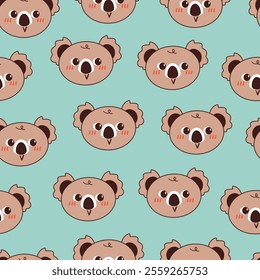 seamless pattern cartoon koala. cute wallpaper for fabric print, gift wrap paper