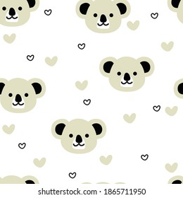 Nahtloses Muster mit Cartoon koala. für Stoffdruck, Textilien, Geschenkpapier. bunter Vektorgrafik für Kinder, flacher Stil