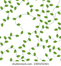 Seamless pattern with cartoon leaves