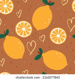limón de dibujos animados sin costura. fondo de pantalla de fruta tierno