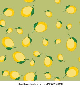 Seamless pattern with cartoon lemons. Fruits repeating background. Endless print texture. Fabric design. Wallpaper