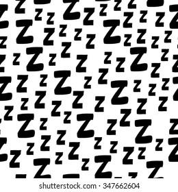 Seamless pattern with cartoon letters z. Can be used for wallpaper, pattern fills, greeting cards, webpage backgrounds, wrapping paper, scrap booking and textile or fabric. Vector illustration. EPS 10