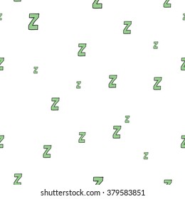 Seamless pattern with cartoon letters z. Can be used for wallpaper, pattern fills, greeting cards, webpage backgrounds, wrapping paper, scrap booking and textile or fabric. Vector illustration. EPS 10