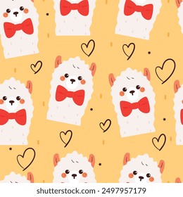 seamless pattern cartoon llama. cute animal wallpaper for fabric print, gift wrap paper