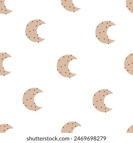patrón sin fisuras con la luna de dibujos animados, Elementos de decoración. Vector colorido estilo plano para los niños. Espacio. dibujo a mano. diseño del bebé para la tela, impresión, envoltura, textil