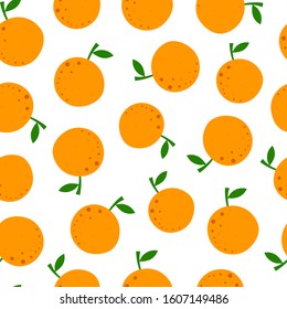 seamless pattern with cartoon orange. colorful vector. hand drawing. fruit theme. design for fabric, textile, print, wrapper