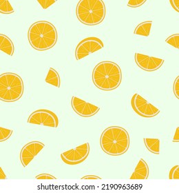 Caricatura de patrón sin soldadura orangula fruta, ilustración vectorial de los baches y rodajas de cítricos