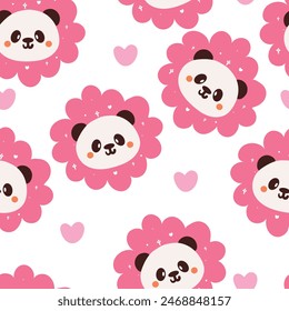 seamless pattern cartoon panda. cute animal wallpaper for textile, gift wrap paper