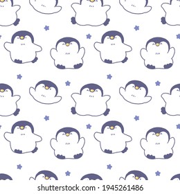 Diseño de ilustraciones pingüinas de dibujos animados en fondo blanco
