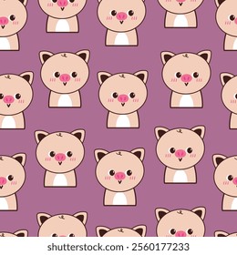 seamless pattern cartoon pig. cute animal wallpaper for fabric print, gift wrap paper