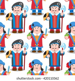 Seamless pattern with cartoon prince.