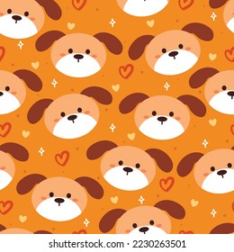cachorro de dibujos animados sin costura. papel tapiz de animal lindo para textiles, papel de envoltura de regalo