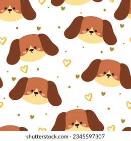 seamless pattern cartoon puppy. cute animal wallpaper for textile, gift wrap paper