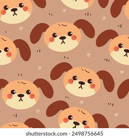 seamless pattern cartoon puppy. cute animal wallpaper for fabric print, gift wrap paper