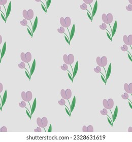 caricatura de patrón ininterrumpido de la flor púrpura