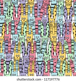  seamless pattern with cartoon rabbits. vector illustration