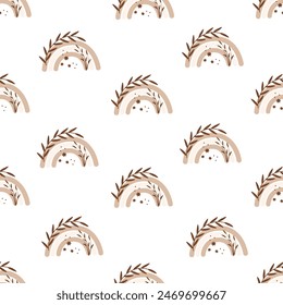 patrón sin costuras con arco iris de dibujos animados, Elementos de decoración. Vector colorido para niños. dibujo a mano, estilo plano. diseño de bebé para tela, impresión, textil, envoltura	